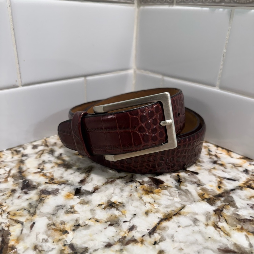 Neiman Marcus Dark Brown Textured Belt